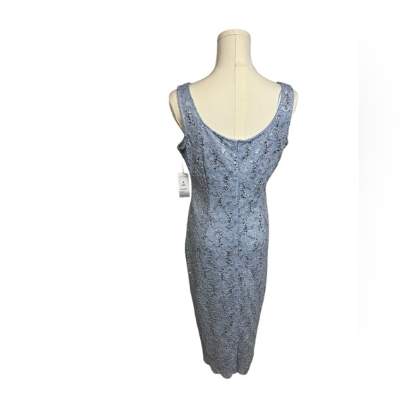 Alex Evenings Sequined Lace Sheath Dress + Jacket Hydrangea Blue NWT 2PC Sz 8 - Picture 10 of 16